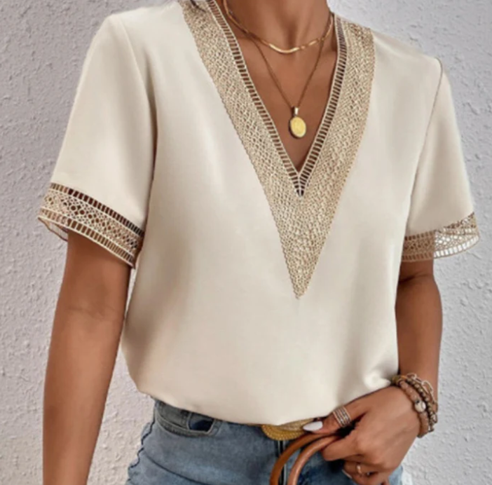 Misty | t-shirt med V-hals sommerbrise