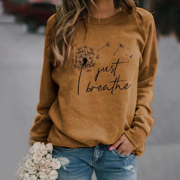 Just Breathe Graphic Mælkebøtte Sweatshirtet