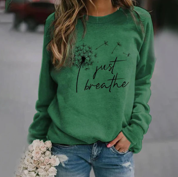 Just Breathe Graphic Mælkebøtte Sweatshirtet