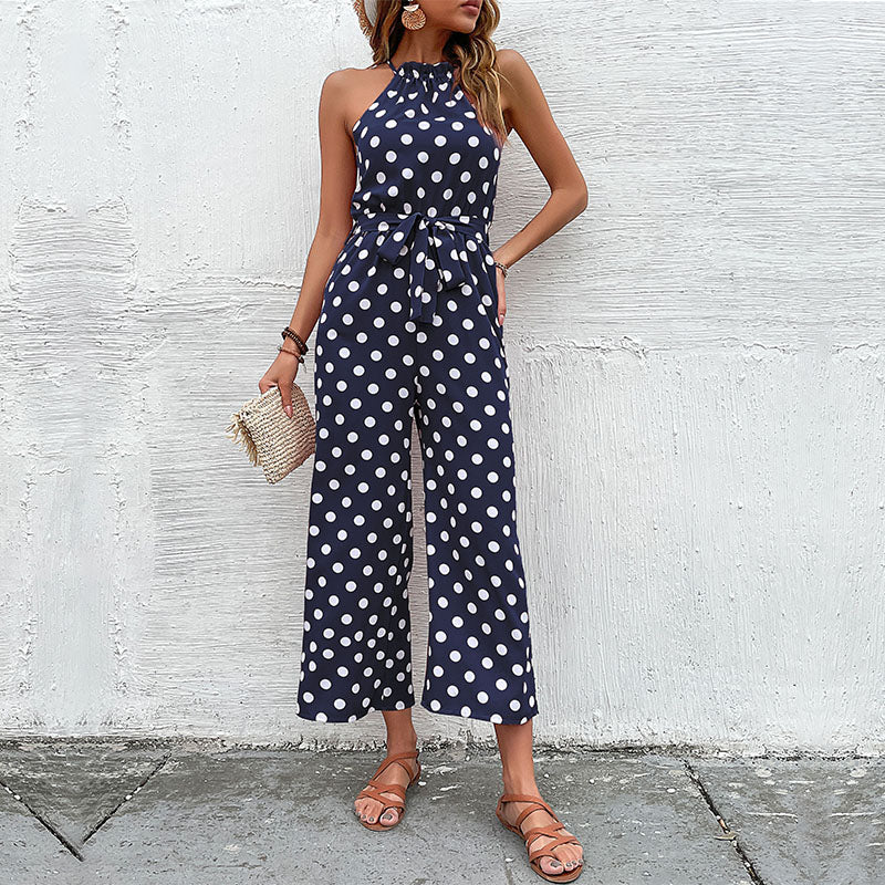 Dahlia - Alsidig jumpsuit med prikker med halter-neck