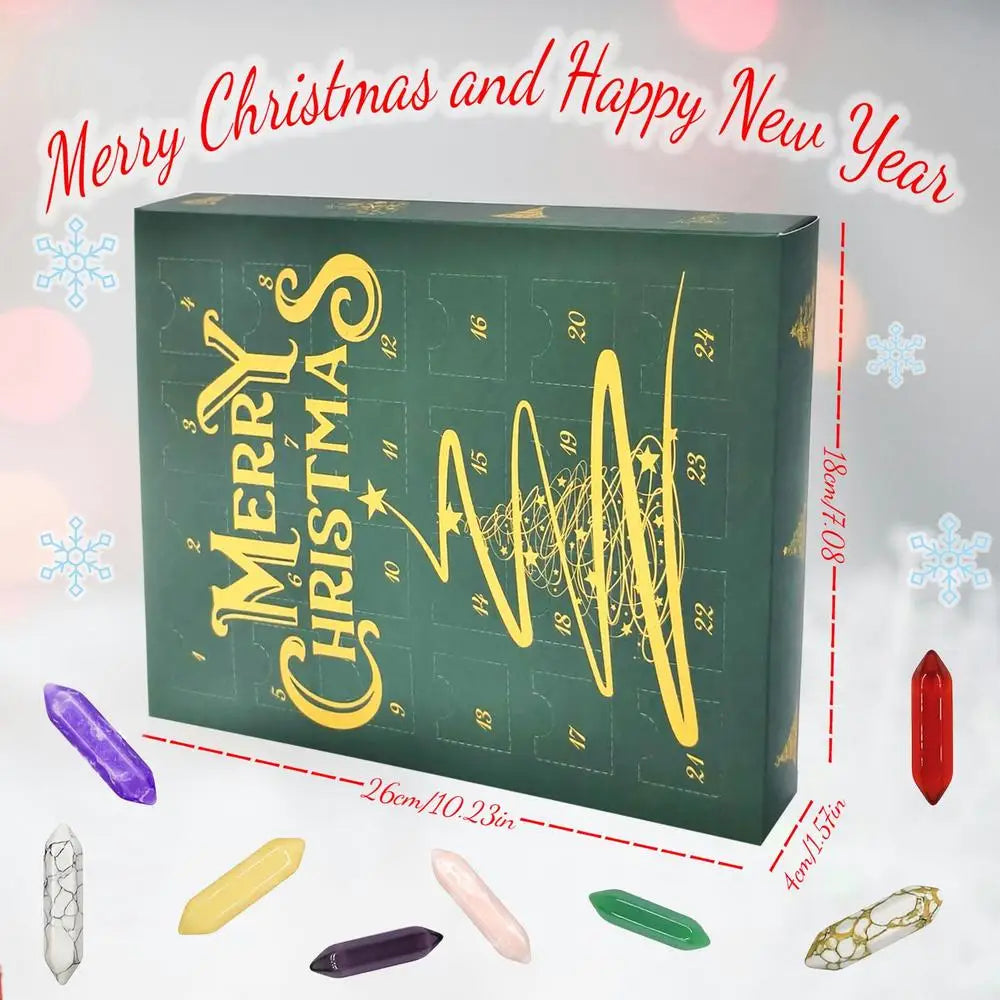 Adventskalender – krystalhalskæde med 24 sten