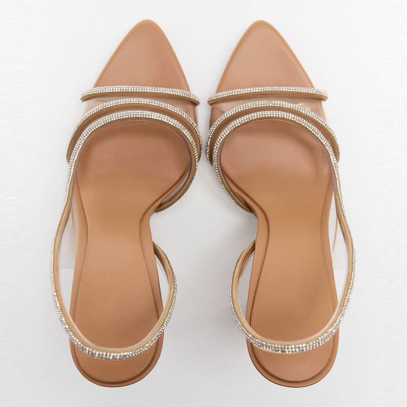 Serafina - Stilet Slingback Peep Toe hæle