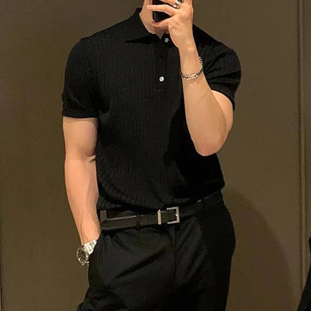 Thor - Klassisk polotrøje med strikstribe vintage