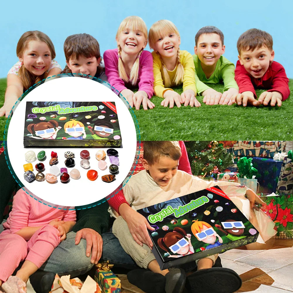 Adventskalender med 24 ædelsten og krystaller