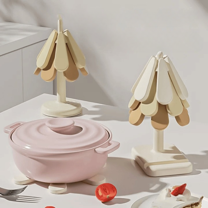 1/Sæt Silikone varmebestandig sammenfoldelig skridsikker bakke