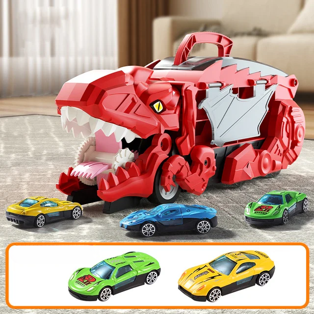 RexHaul – Dinosaurbærerlegetøj med 6 dinosaurfigurer, robust konstruktion, fantasifuld sjov