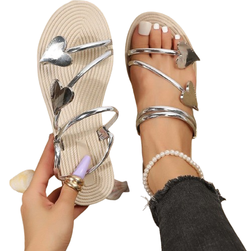 Marie - Elegante sandaler med hjerteformede stropper