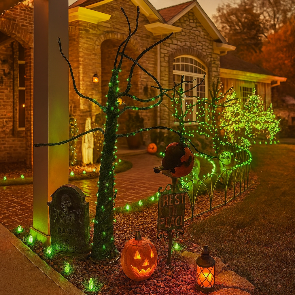 SolarGlow Halloween-lyskæder – solcelledrevet udendørsbelysning til have og terrasse