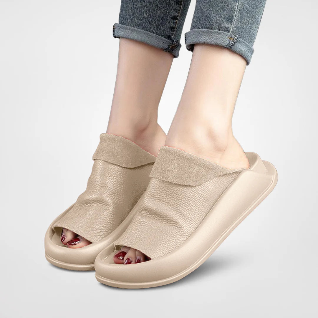 Plateautøfler i vegansk læder til kvinder