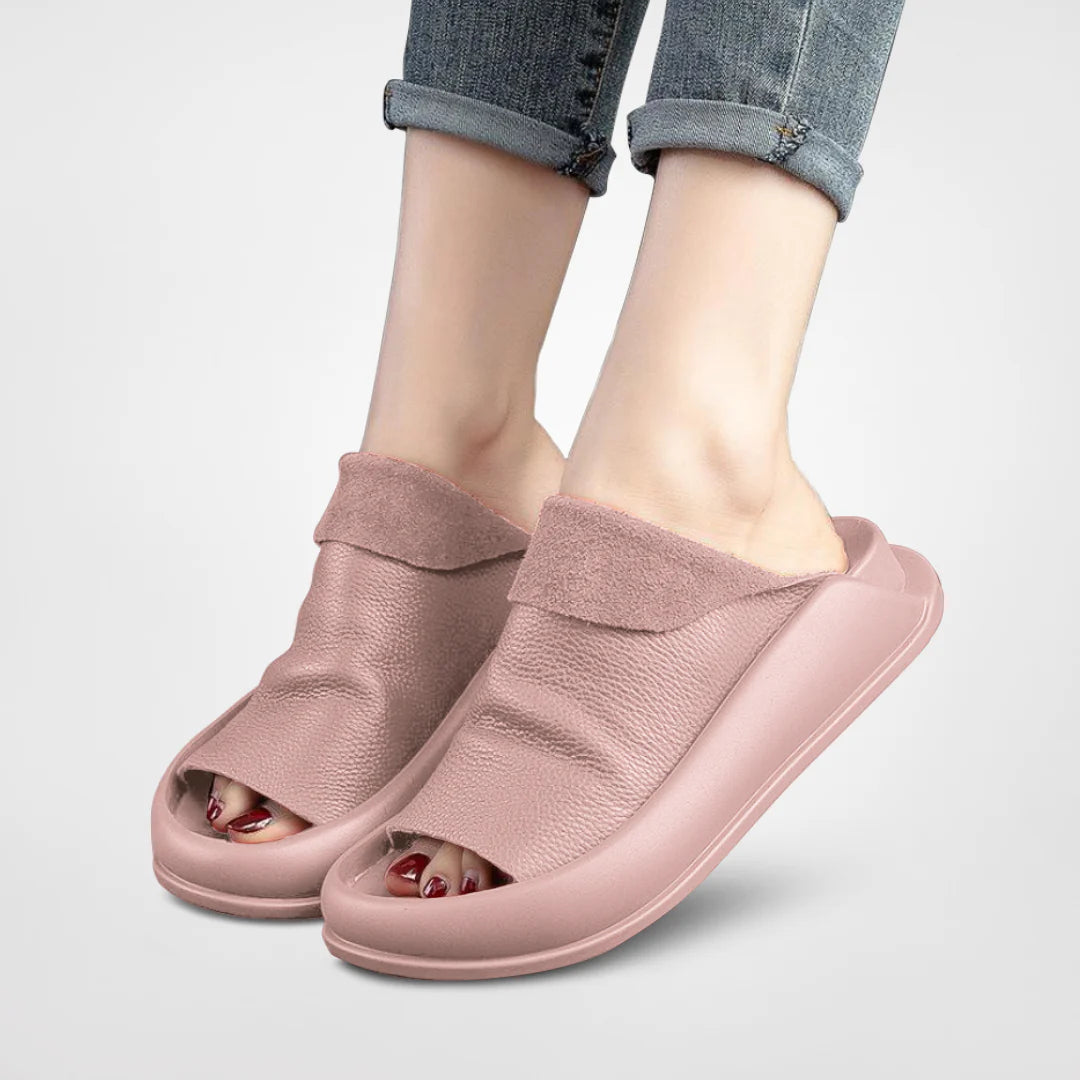 Plateautøfler i vegansk læder til kvinder