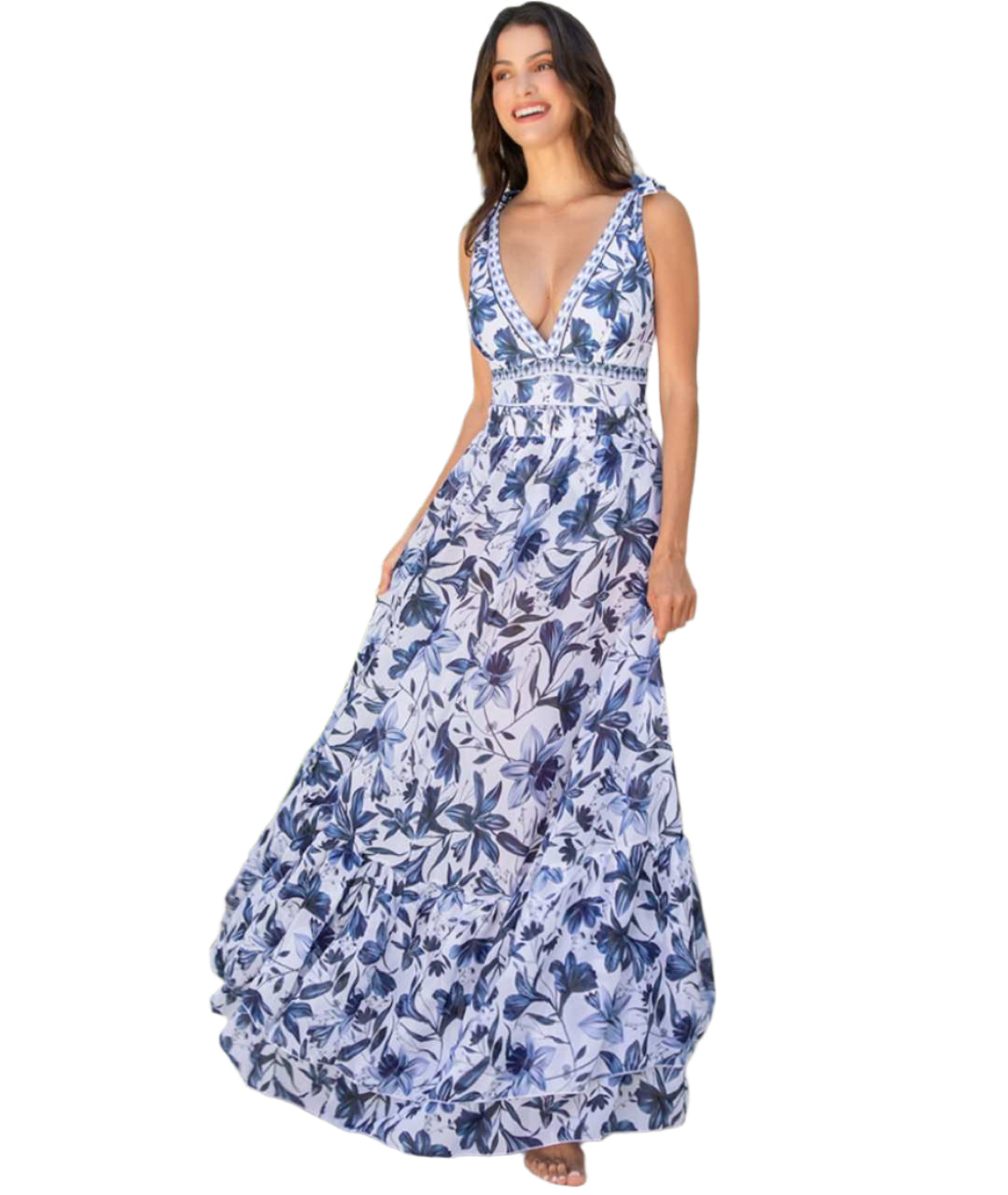 Arelia - V-hals badedragt i ét stykke med matchende nederdelsæt