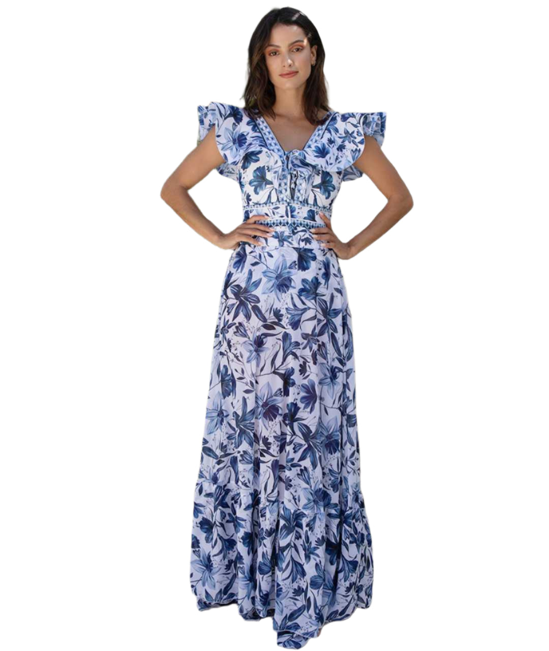 Arelia - V-hals badedragt i ét stykke med matchende nederdelsæt