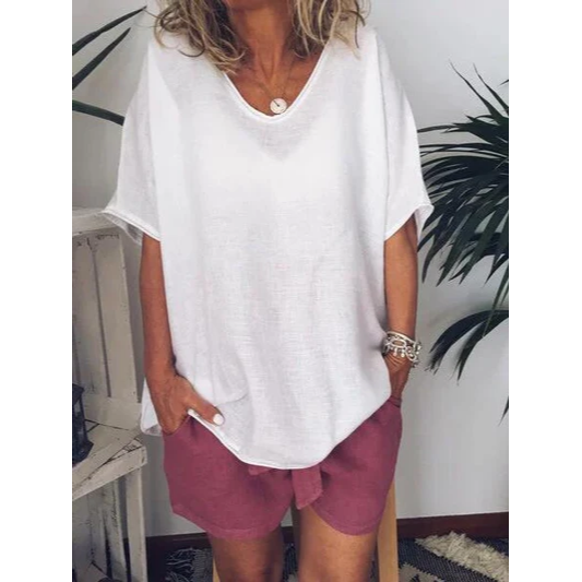 Trine - Oversized T-shirt i hør