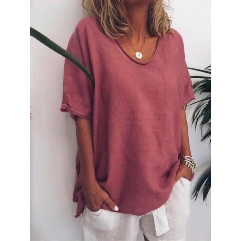 Trine - Oversized T-shirt i hør