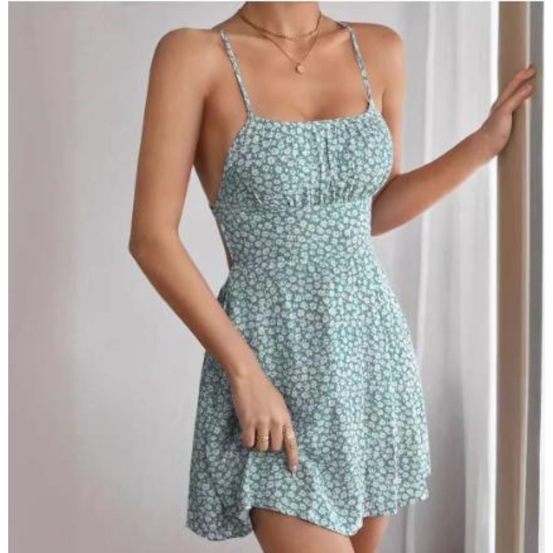 Barbara - Slank cami-kjole med blomsterprint