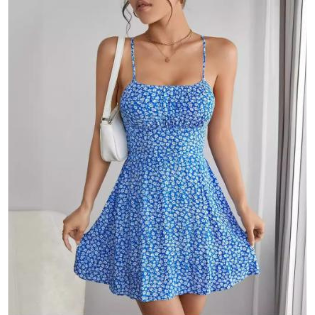 Barbara - Slank cami-kjole med blomsterprint