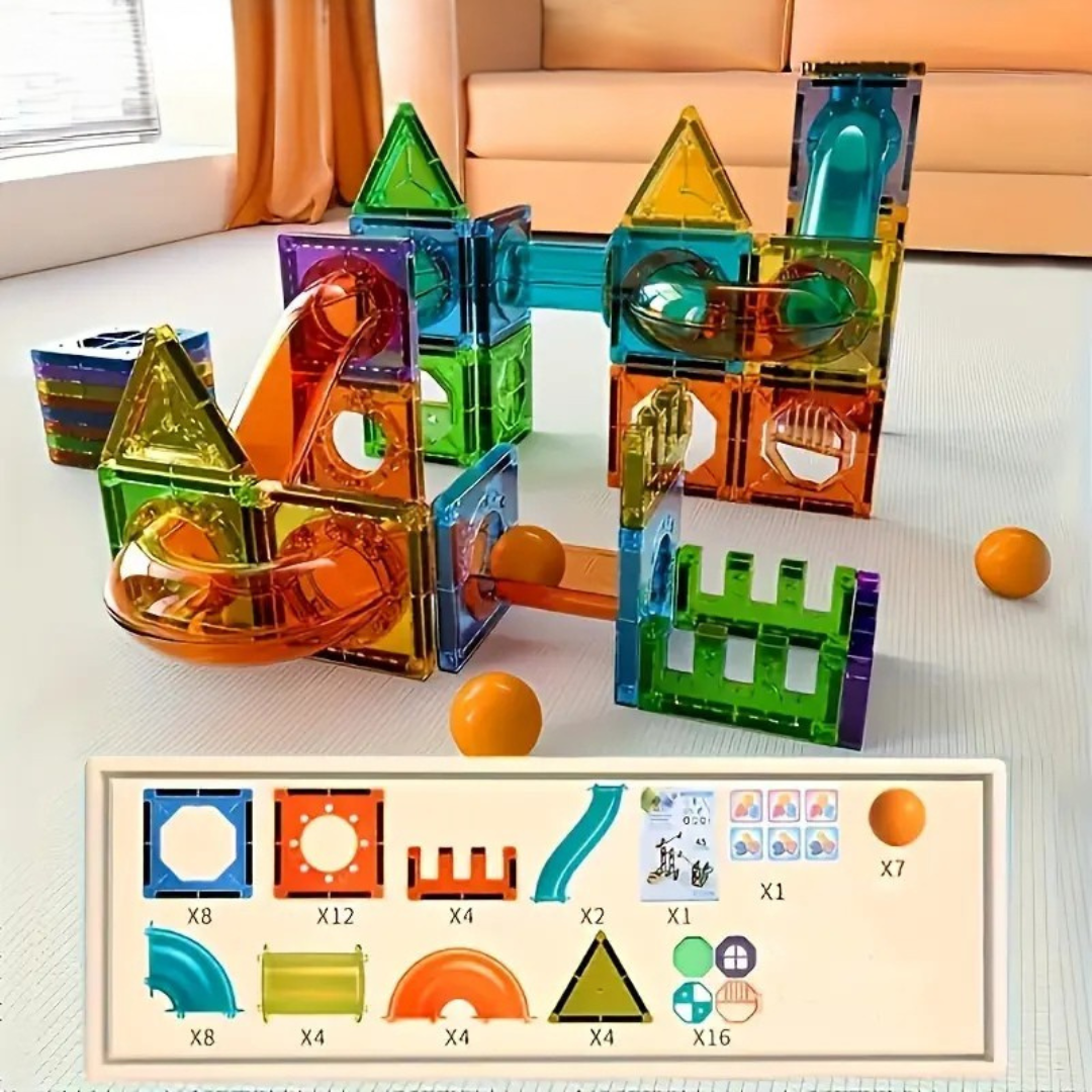 GlowTiles - Magnetisk lysende byggesæt – 69-delt STEM kreativitetssæt til børn