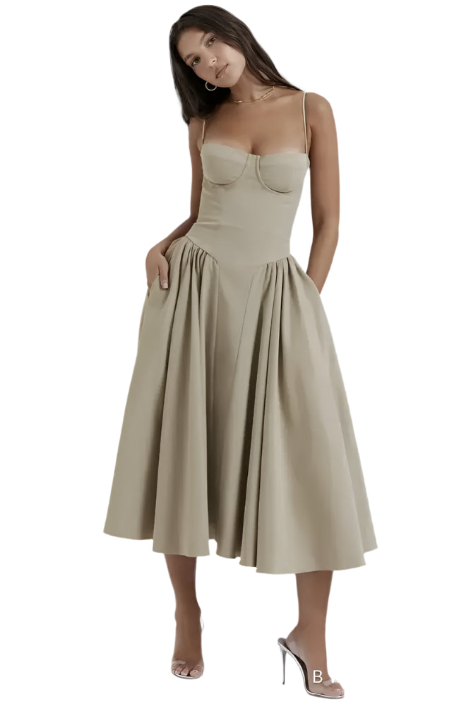 Vibeke - Midikjole i korsetform