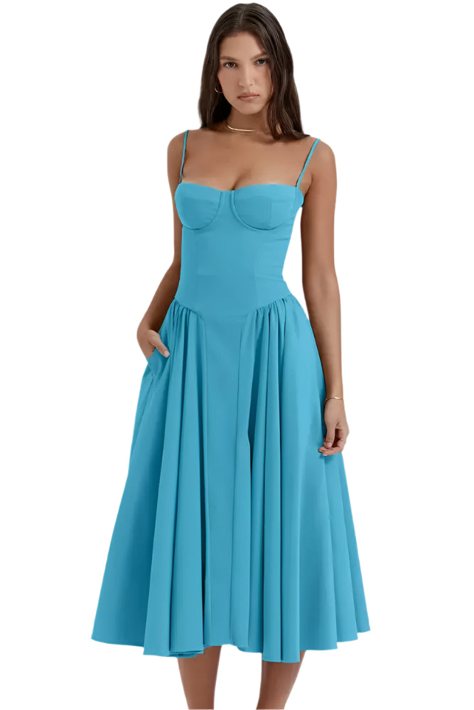 Vibeke - Midikjole i korsetform