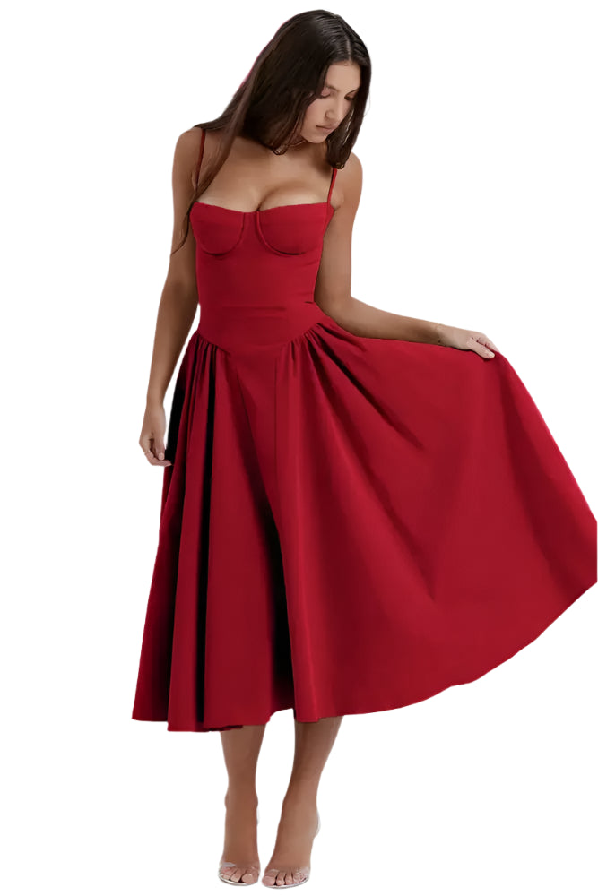 Vibeke - Midikjole i korsetform