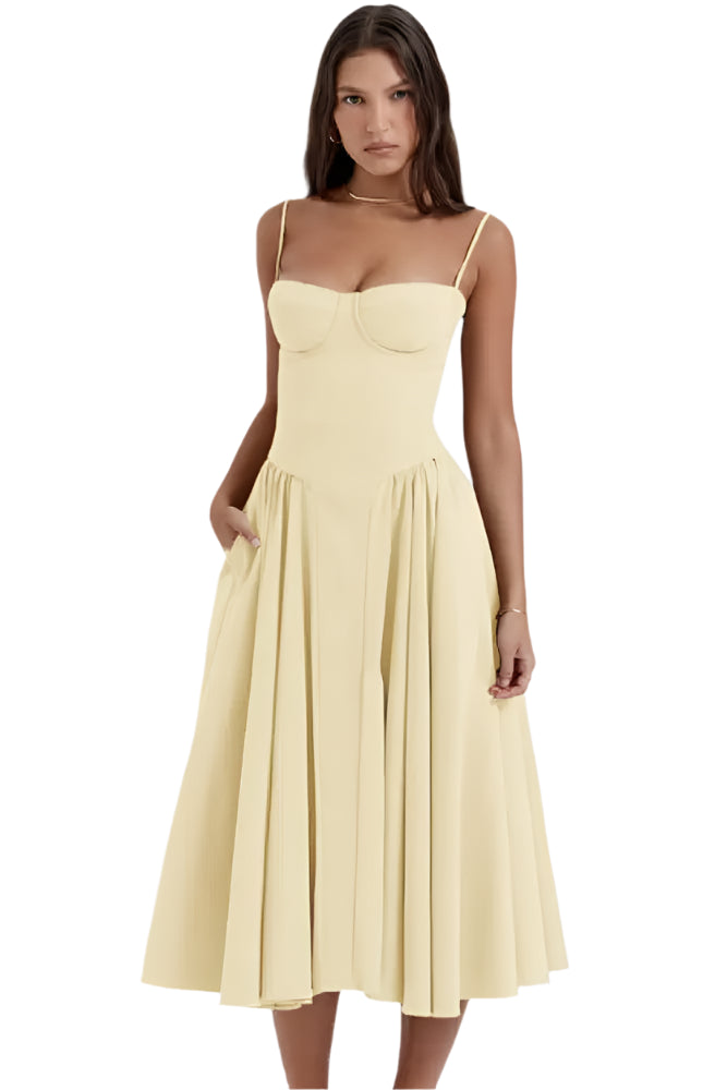 Vibeke - Midikjole i korsetform