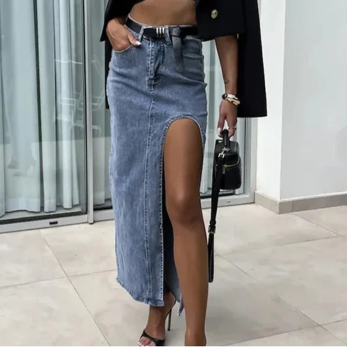 Esmaralda - Vintage A-line denimnederdel