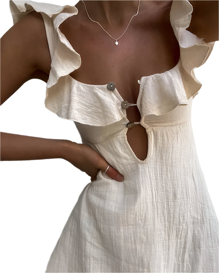 Taylor - Casual kjole med legende flæser