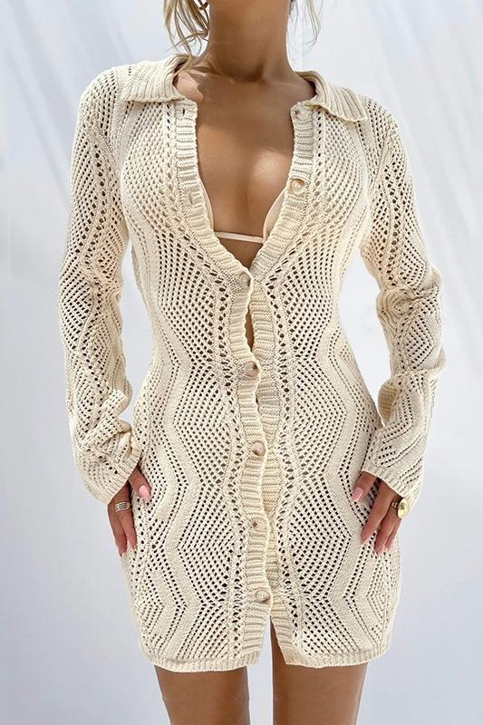 Alana - Strandbetræk hæklet med knapper