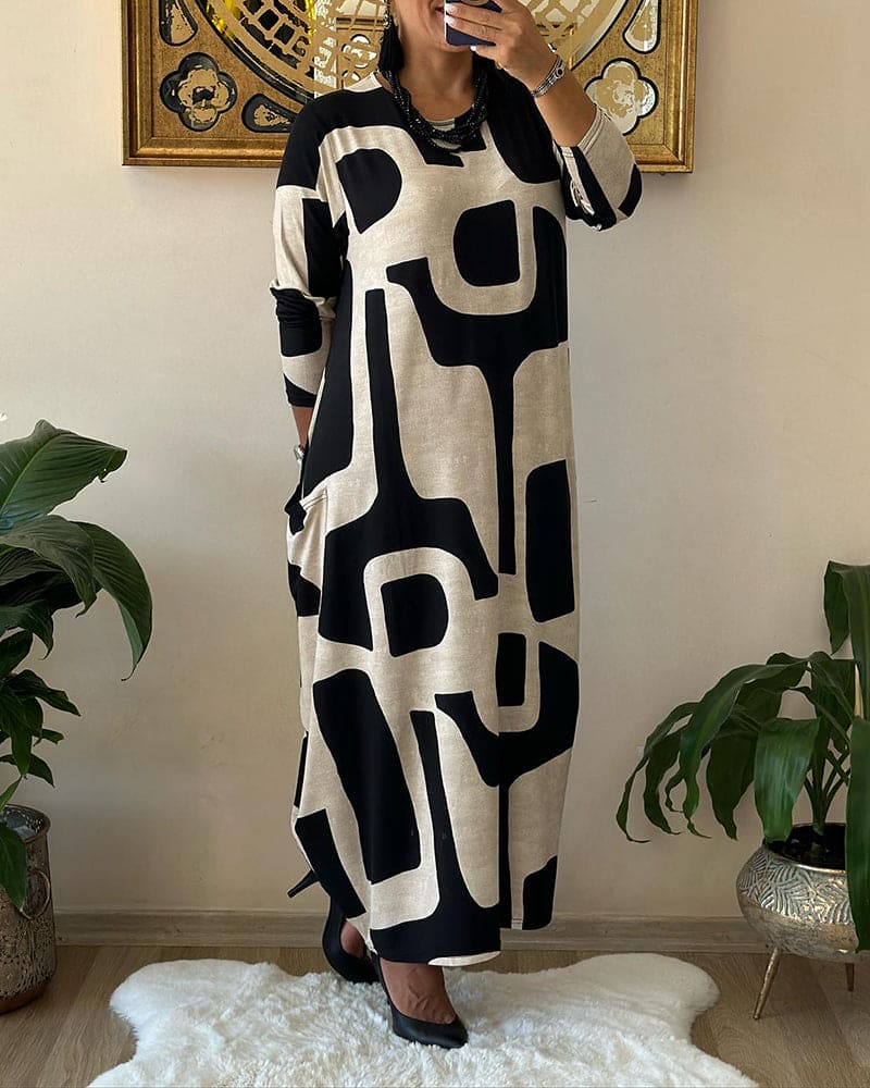 Cara - Oversized kjole med print
