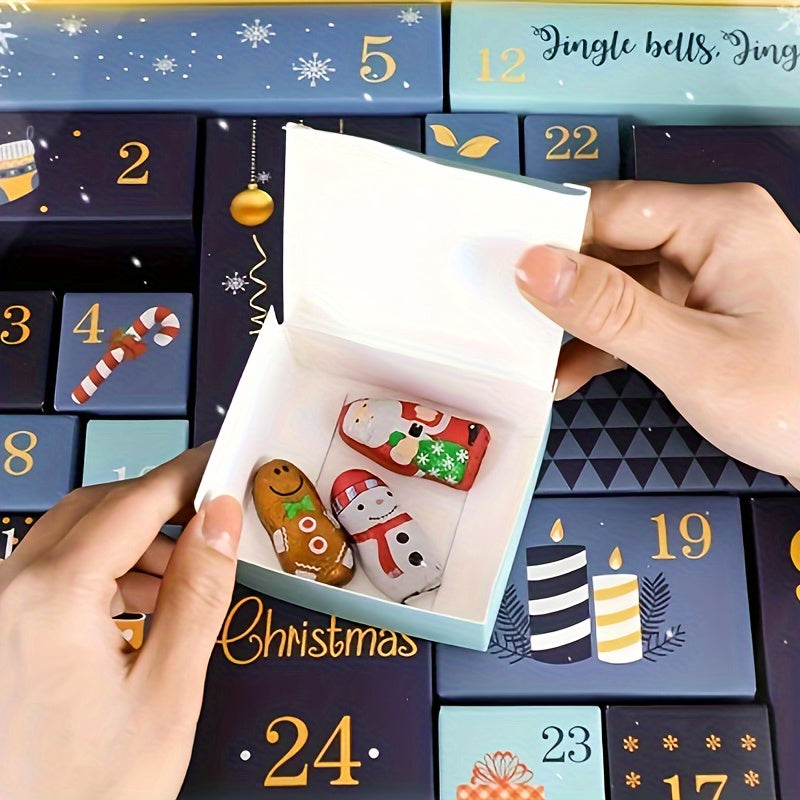 Gør-det-selv adventskalendersæt – 24 fyldbare papæsker med låg og et udvalg af tilbehør til gaveidéer og kreative aktiviteter