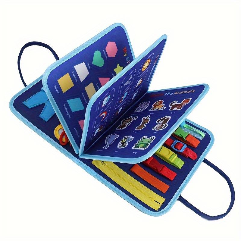 Engagerende Montessori-aktivitetsbog til småbørn – Øv finmotorik med snørebånd, trykknapper og spænder