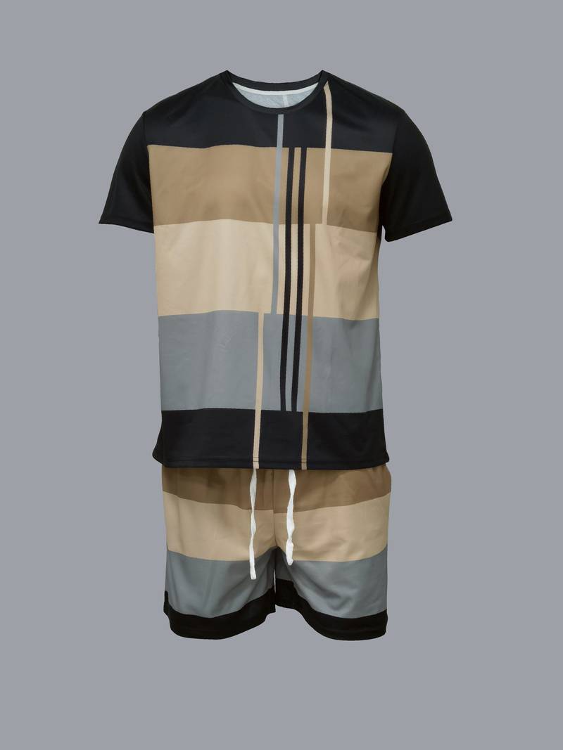 Sverre - Casual T-shirt og shortssæt med print