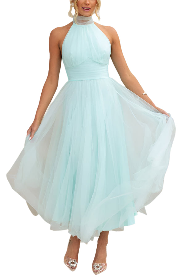 Lianna – Elegant midikjole med halterhals