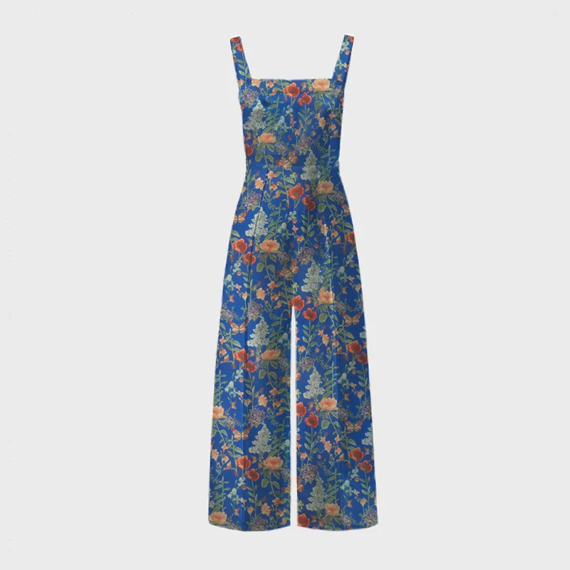 Maja - Blomstret Jumpsuit med brede ben