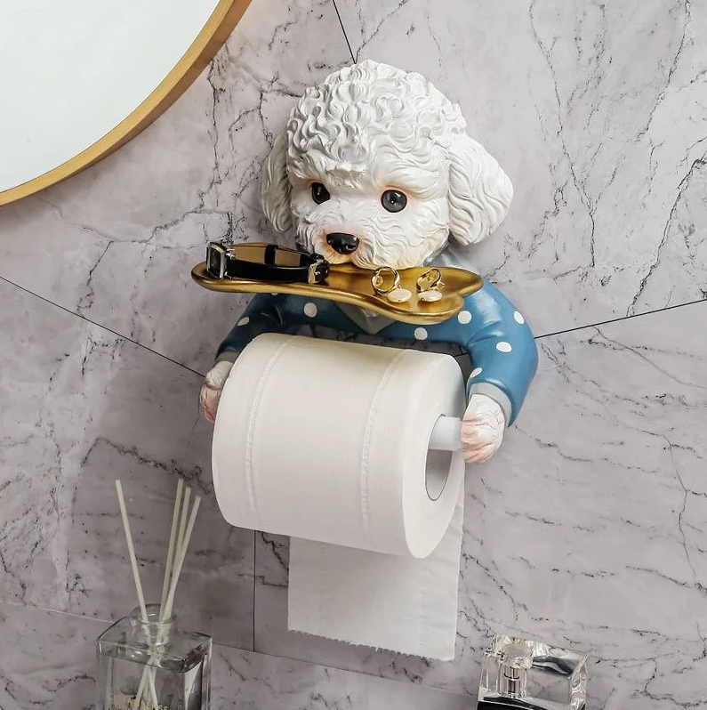 RollRover – Quirky Hundetoiletrulleholder med opbevaringshylde