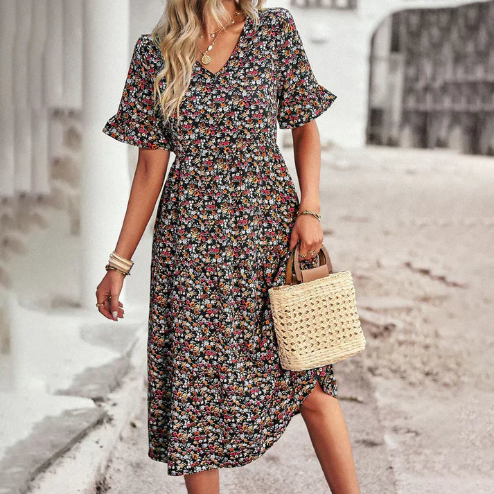 Maribelle – Blomstret midikjole