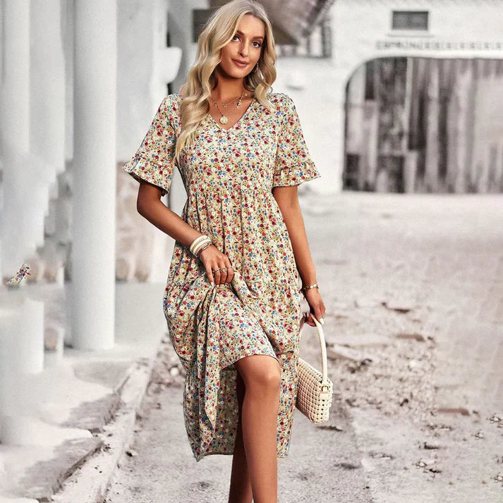 Maribelle – Blomstret midikjole