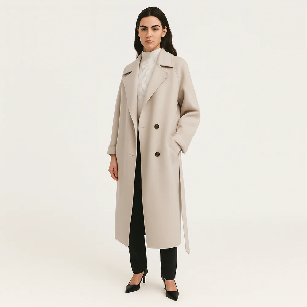 Antonia | Elegant lang vinterfrakke lavet af uldblanding