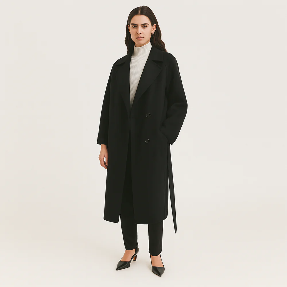 Antonia | Elegant lang vinterfrakke lavet af uldblanding