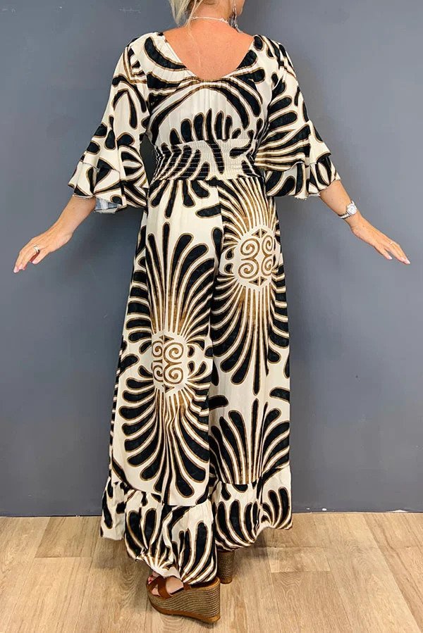 Janna - Flæsede ærmer Vintage-inspireret jumpsuit