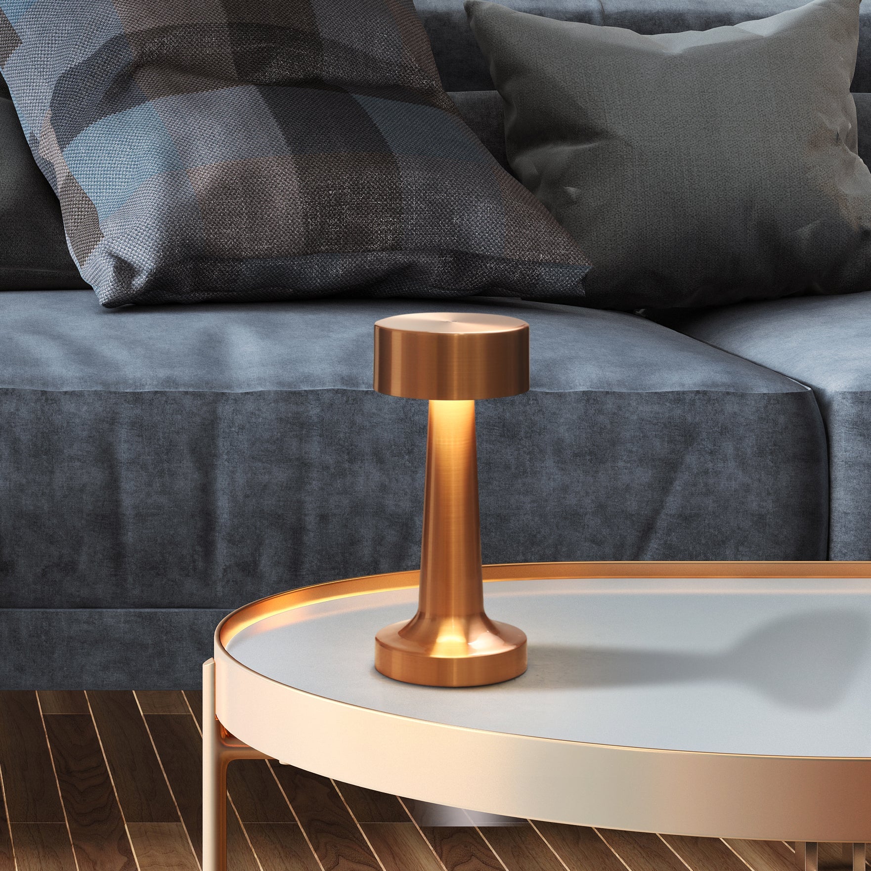Lumaver | Elegant LED trådløs bordlampe - kobberfinish