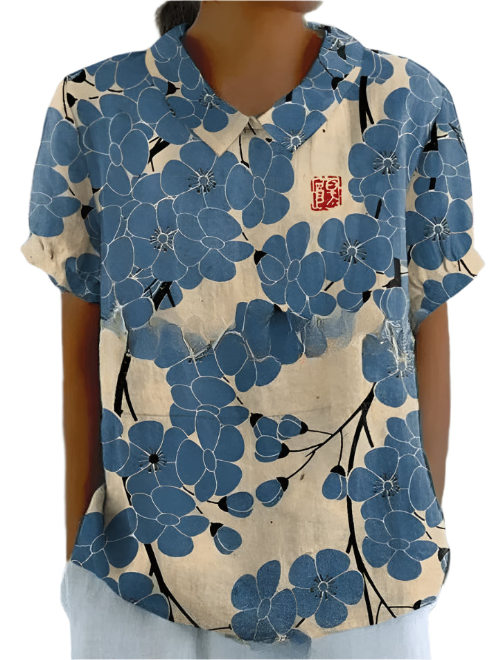 Ellie - Bluse med blomstermønster