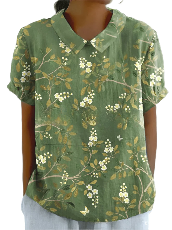 Ellie - Bluse med blomstermønster