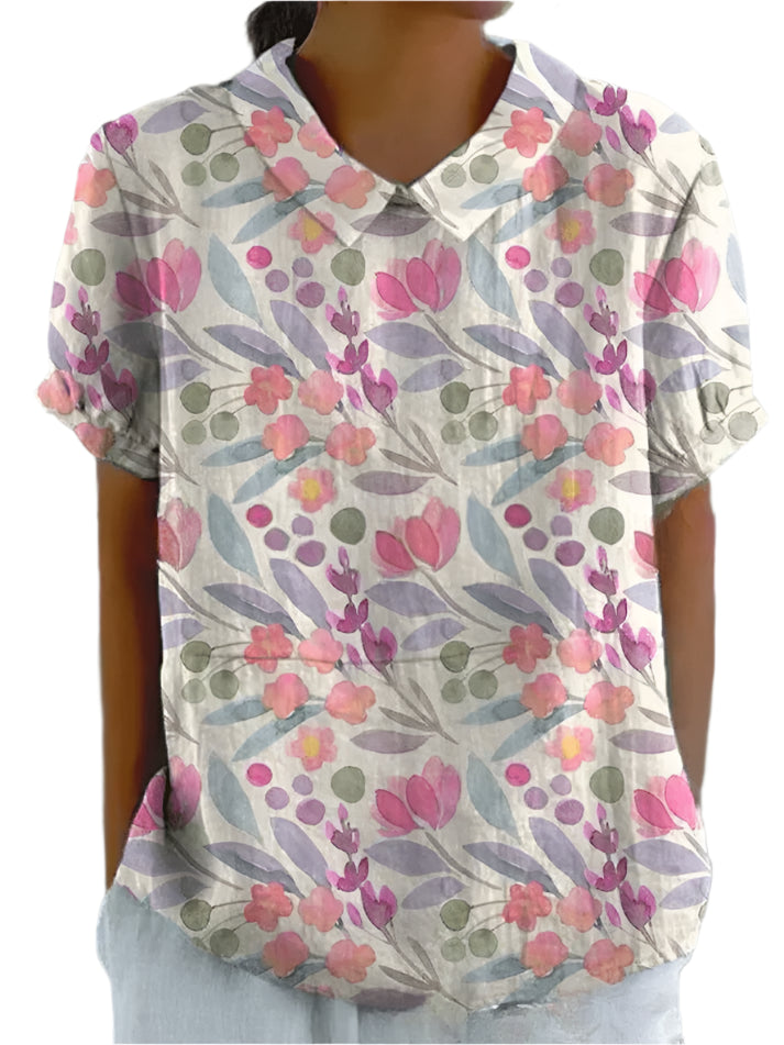 Ellie - Bluse med blomstermønster