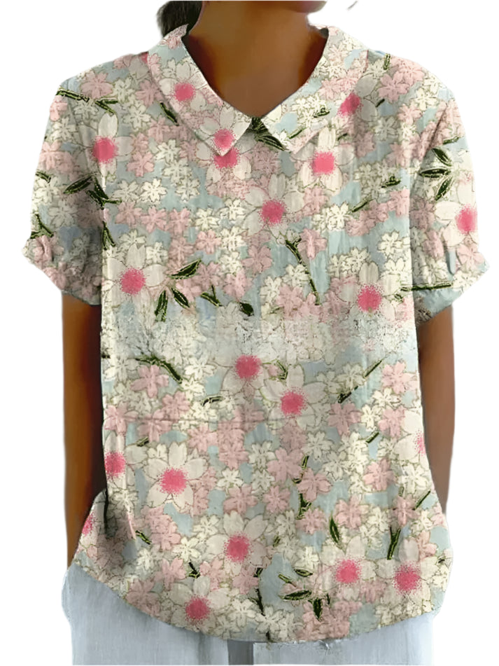 Ellie - Bluse med blomstermønster