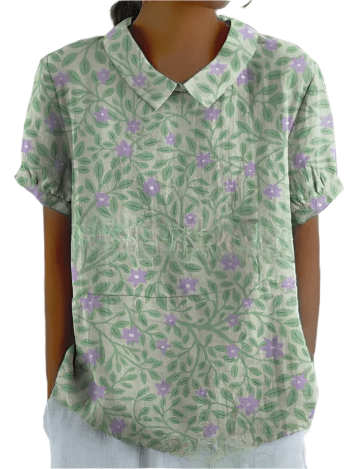 Ellie - Bluse med blomstermønster