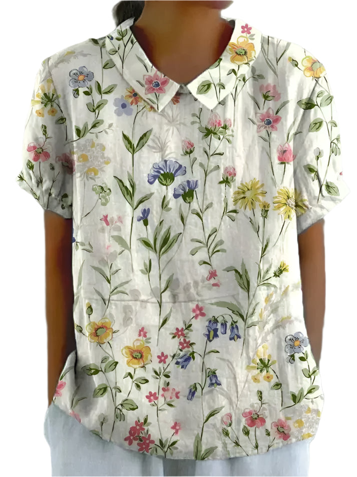 Ellie - Bluse med blomstermønster