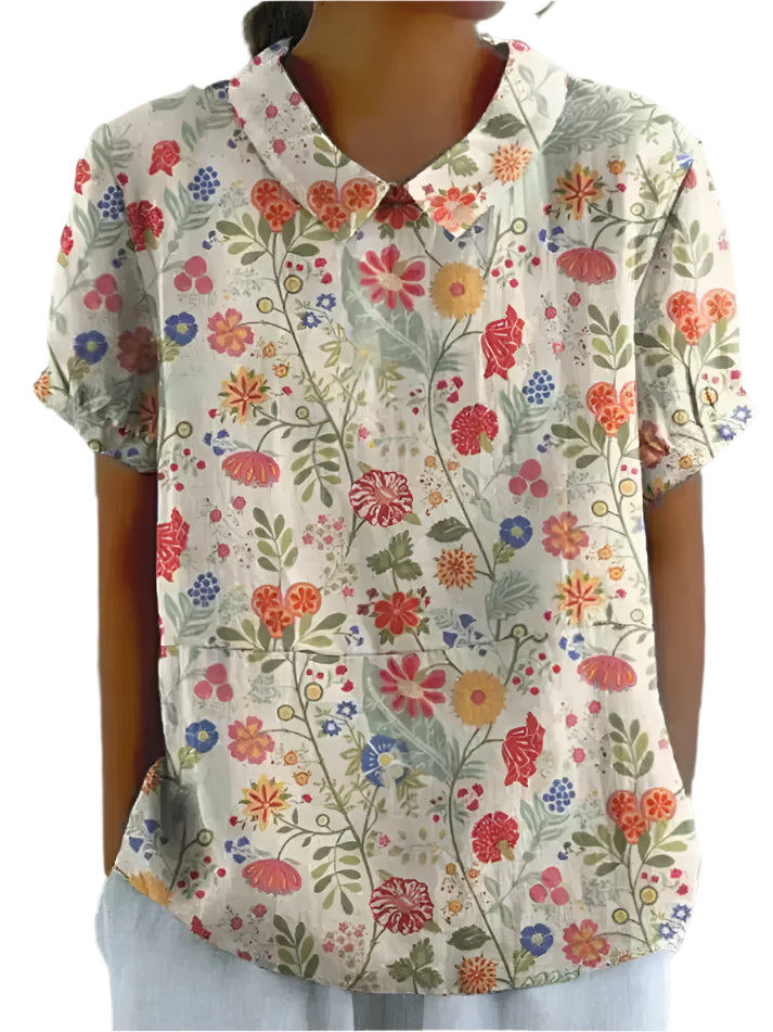 Ellie - Bluse med blomstermønster