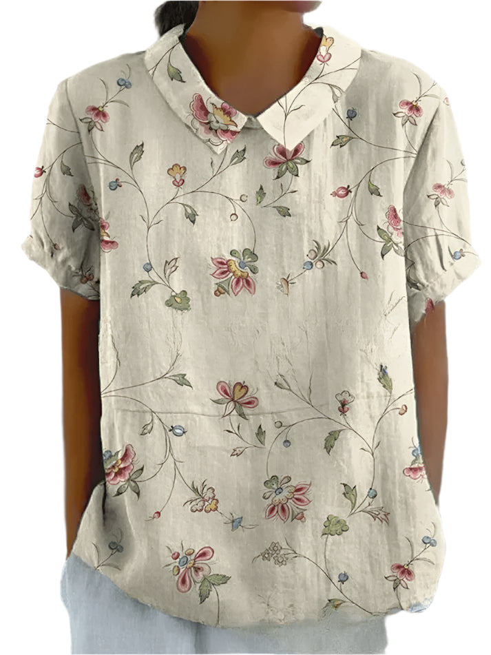 Ellie - Bluse med blomstermønster