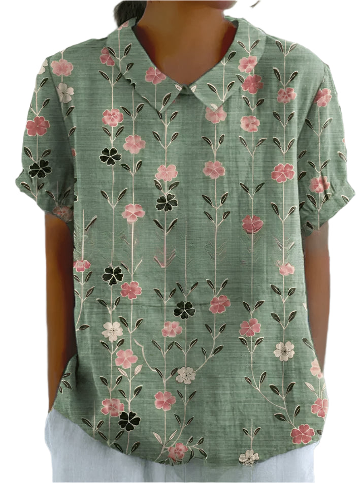 Ellie - Bluse med blomstermønster